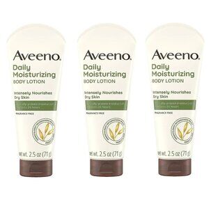 New 3 Pack Aveeno Daily Moisturizing Body Lotion Soothing Prebiotic Oat 2.5oz